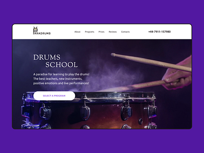 Multipage website «Drums school» design logo multipage website typography ui uiux designe ux webdesign website designe