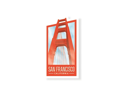 San Francisco, Golden Gate Bridge - Travel Sticker california golden gate bridge san francisco travel sticker