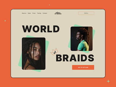 Multipage website «World of braids» design multipage website typography ui uiux designe ux webdesign webpage website designe