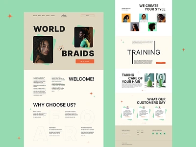 Multipage website «World of braids» design multipagewebsite typography ui uiux designe ux webdesign website designe