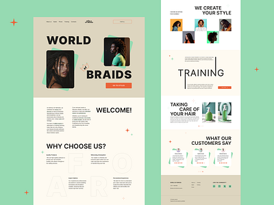 Multipage website «World of braids» design multipagewebsite typography ui uiux designe ux webdesign website designe