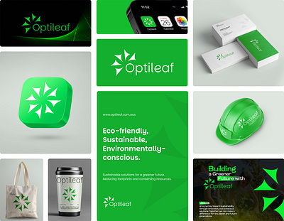 Optileaf l Identity Design brand identity branding design eco ecofriendly graphic design icon logo logo design logo designer minimal modern logo shot solar symbol vector