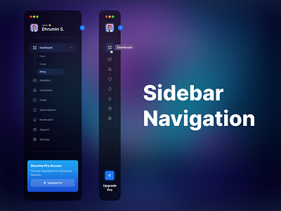 Sidebar Navigation clean design creativedesign dashboard designportfolio designsystem drawer menu style minimal design navigation navigationmenu navigationux navubar responsivesidebar saas sidebarlayout sidebarui uiinspiration uikit uiux webnavigation