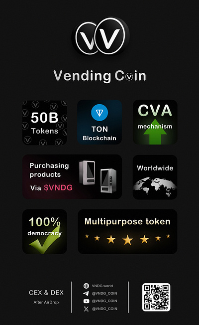 Vending Coin $VNDG airdrop crypto graphic design token vending coin vndg