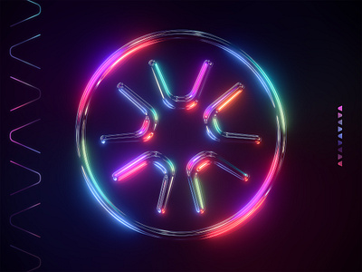 Neon Drive Logo 3d branding cinema 4d conference digital art event glow key art logo neon reflective shiny