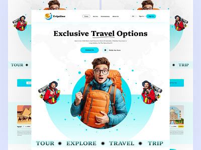 Travel Website Design inspiration adventure website animation branding graphic design home page design landing page landing page design logo tour travel travel booking travel booking website travel website travel website design trip trip website ui web web design website design