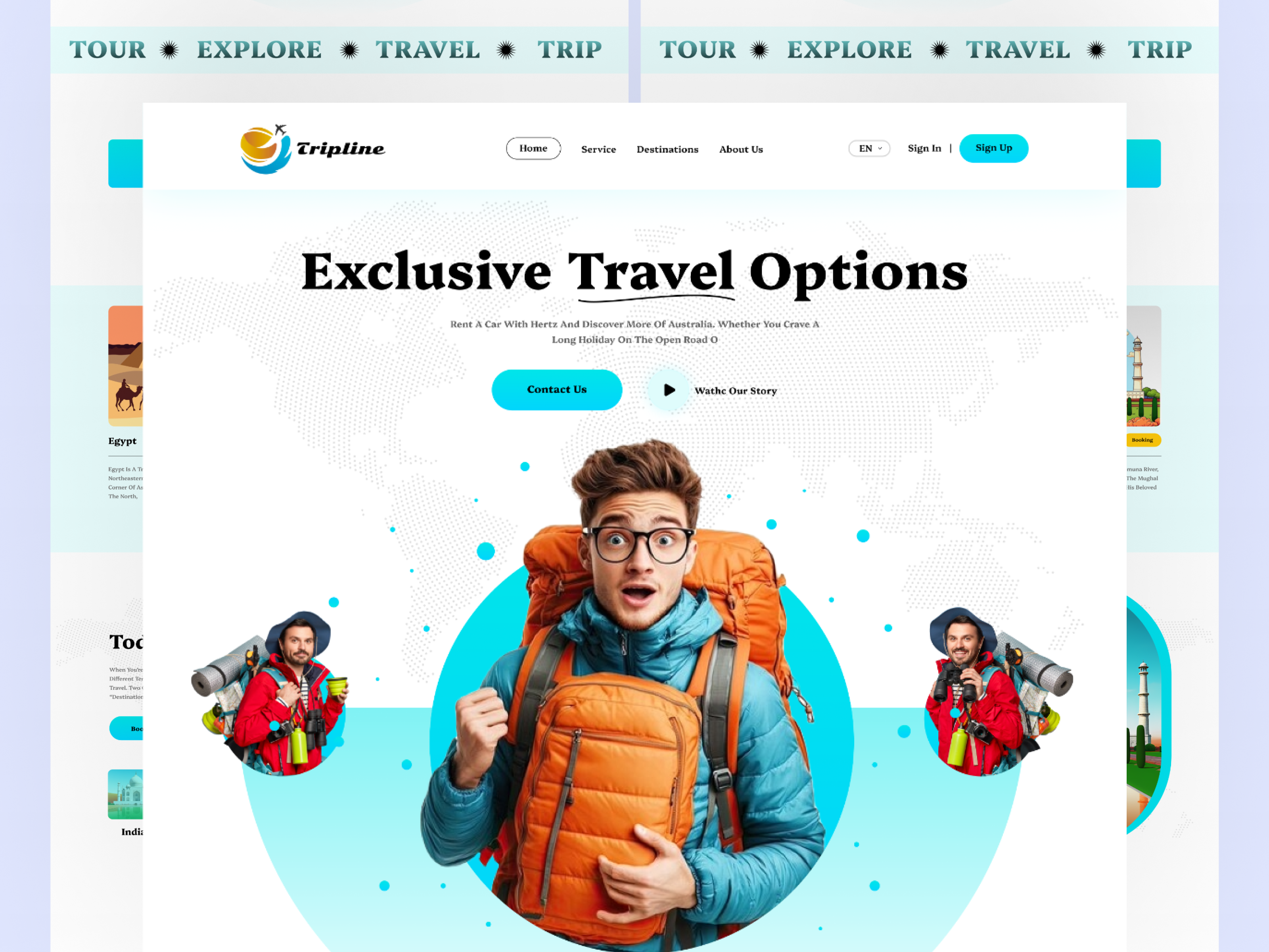 Travel Website Design inspiration. adventure website animation branding graphic design home page design landing page landing page design logo tour travel travel booking travel booking website travel website travel website design trip trip website ui web web design website design