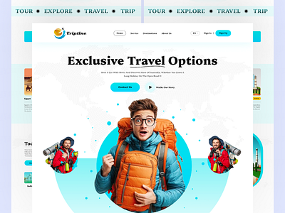 Travel Website Design inspiration adventure website animation branding graphic design home page design landing page landing page design logo tour travel travel booking travel booking website travel website travel website design trip trip website ui web web design website design