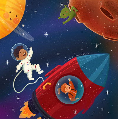 Exploring new worlds and making intergalactic friends. adobe art book childrenbook illustration infantil kidlit kids livro livroinfantil