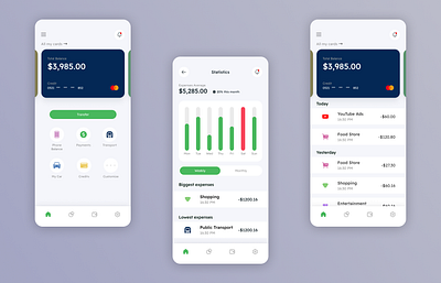 Finance Mobile App app interface ui