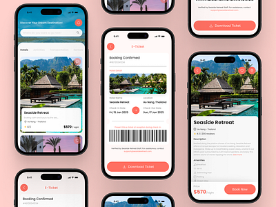 Staycation - Your Perfect Getaway app application design hotel mobile mobile app mobile app design travel ui ux uxui uxui design