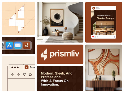 Prismliv : Interior Design Farm Logo And Branding brand design brand identity brand logo branding design design agency designinspiration focotik interiorbranding interiordesignstudio interiordesigntrends logo logo branding logodesign logogridsystem minimalistlogo ui ui design ui ux design uiux design