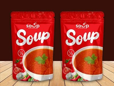 Soup Pouch packaging design graphic design package design packaging packaging design pouch design pouch packaging design product design product label soup packaging soup packaging design soup pouch design