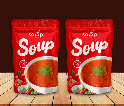 Soup Pouch packaging design graphic design package design packaging packaging design pouch design pouch packaging design product design product label soup packaging soup packaging design soup pouch design