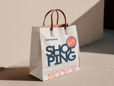 Standing Shopping Bag Mockup On Street free psd