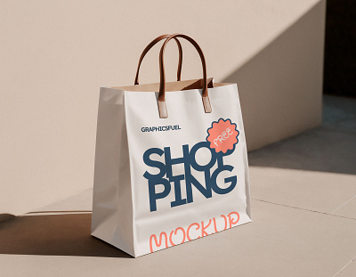 Standing Shopping Bag Mockup On Street free psd