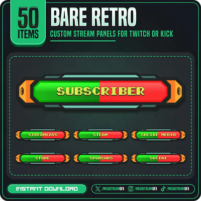 Retro Stream Panel - Stream Panels Package | Stream Setup professional panels