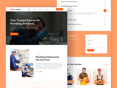 Plumbing landing page clean ui design landing page landing page design plumbing plumbing website repair u ui uiux web design website design