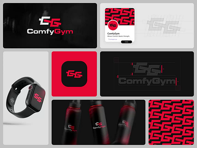 ComfyGym bento bento cards brand brand design brand identity branding design gym identity logo logo design logotype pattern product sport sport logo visual identity