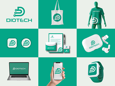 Diotech Branding Identity Design 3d animation branding branding identity creative logo creative logo design design graphic design illustration logo logo design logos logotype minimalist logo design motion graphics presentation typography ui unique logo visual identity