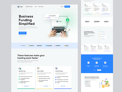 Business Funding Website Design business funding business website crowdfunding financial technology fintech investment website landing page ui website
