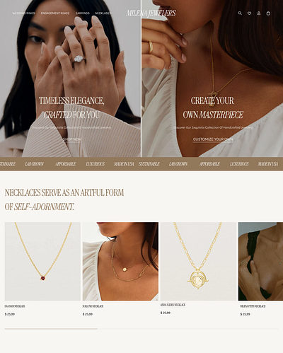 Jewelry Website design e commerce fashion jewelry ui ui ux ux web design