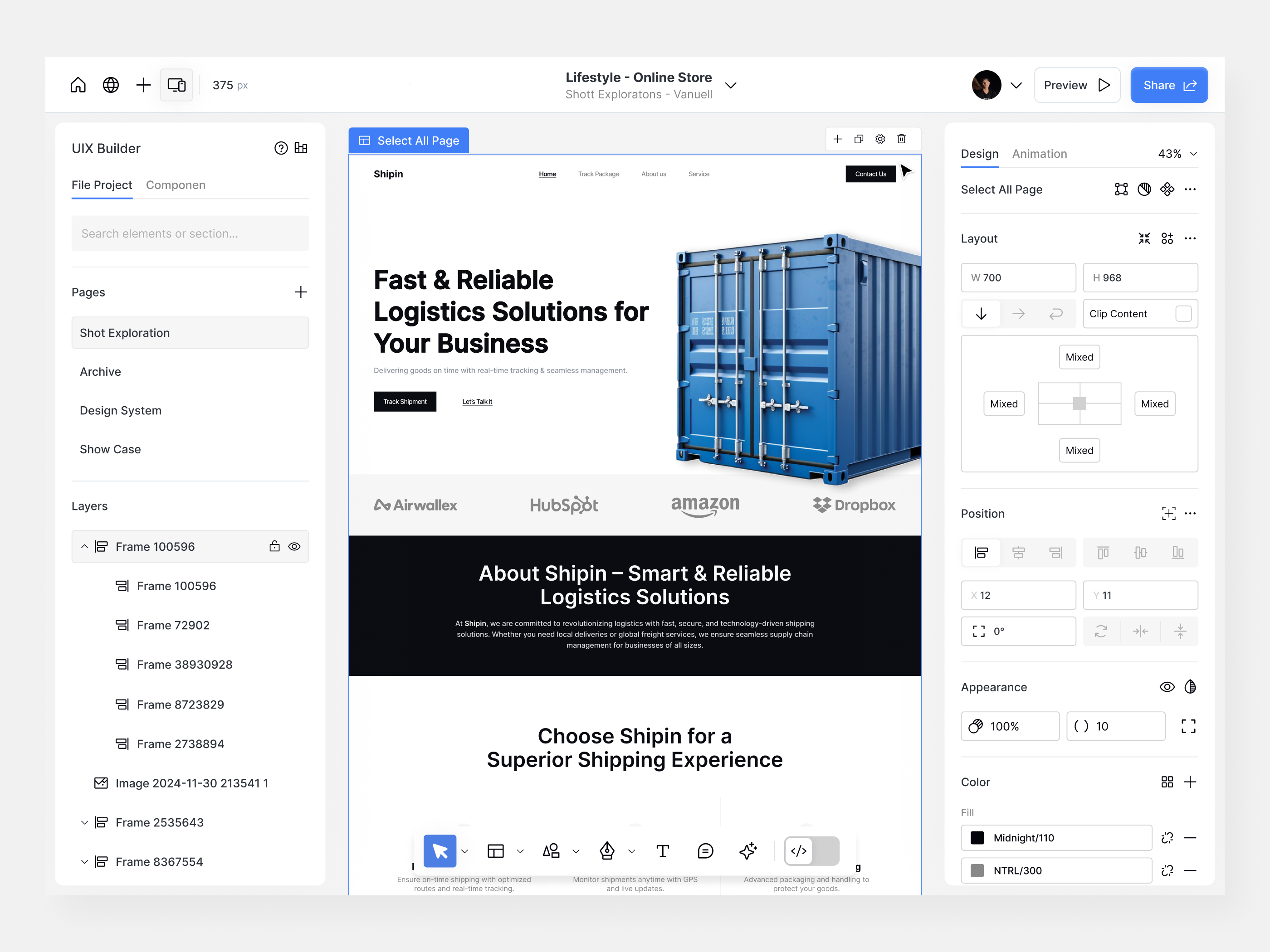 UIX BUILDER - Website, App Design Builder clean cloud app dashboard design ui uibrainy uisupply uiux uiuxbunker usefull website builder