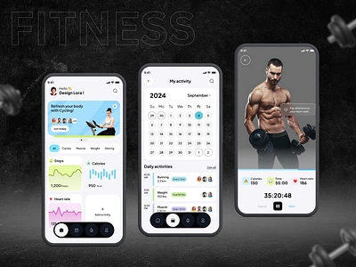 Fitness App ui Design activelifestyle adobexd android app branding creativedesign design dribbbleshots figma fitnessapp fitnessappdesign fitnessjourney wellnessapp healthandfitness illustration madewithfigma mobileapp mobileappdesign uiux uiuxdesigner workoutmotivation