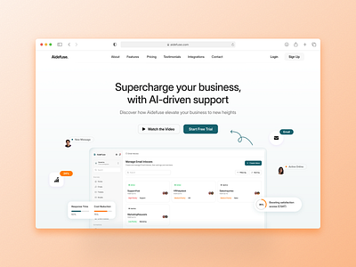 AI That Powers Your Business - Aidefuse design landing page saas saas landing page ui ux web page webpage website