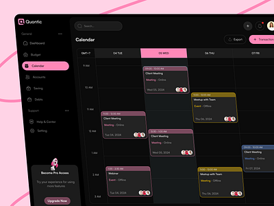 Bank Management Calendar Page b2b bank dashboard dashboard design digital banking ebanking employee finance fintech investment money management money transfer people management web design