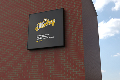 Building Sign Mockup branding flyer mockup poster sign signage square