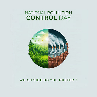 national pollution control day graphic design social media poster