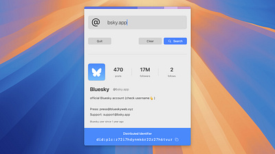 BlueFetch. A tool for Bluesky dark mode design mac macos menubar app swift swiftui