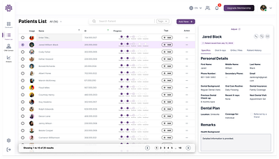 Dental Dashboard - Patients List UI Design redesign ui ux