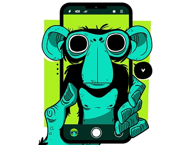 selfie characterdesign conceptart digitalart digitalillustration digitalwork illustration monkey