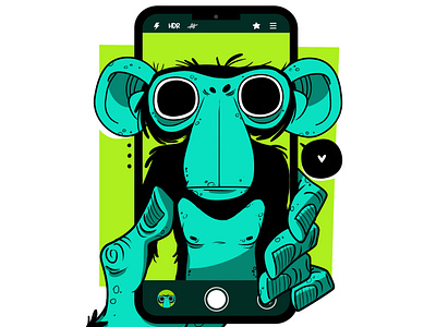 selfie characterdesign conceptart digitalart digitalillustration digitalwork illustration monkey