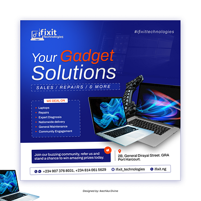 Ifixit Design gadget graphic design laptop design social media design