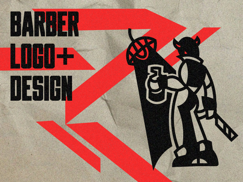 Barber certificate and logo design barber barbershop certificate devil graphic design haircut identity logo print production design