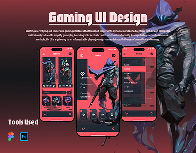 Valorant App UI adobe photoshop app app ui figma gamimg gaming app gaming app ui mobile ui ux