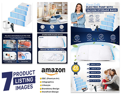 Premium Storage Bag Air Pump Amazon Listing a add design amazon branding design ebc flyer design graphic design infographic lifestyle listing image listing images