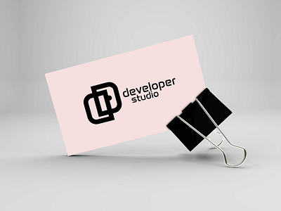 Developer studio visit card. branding ui