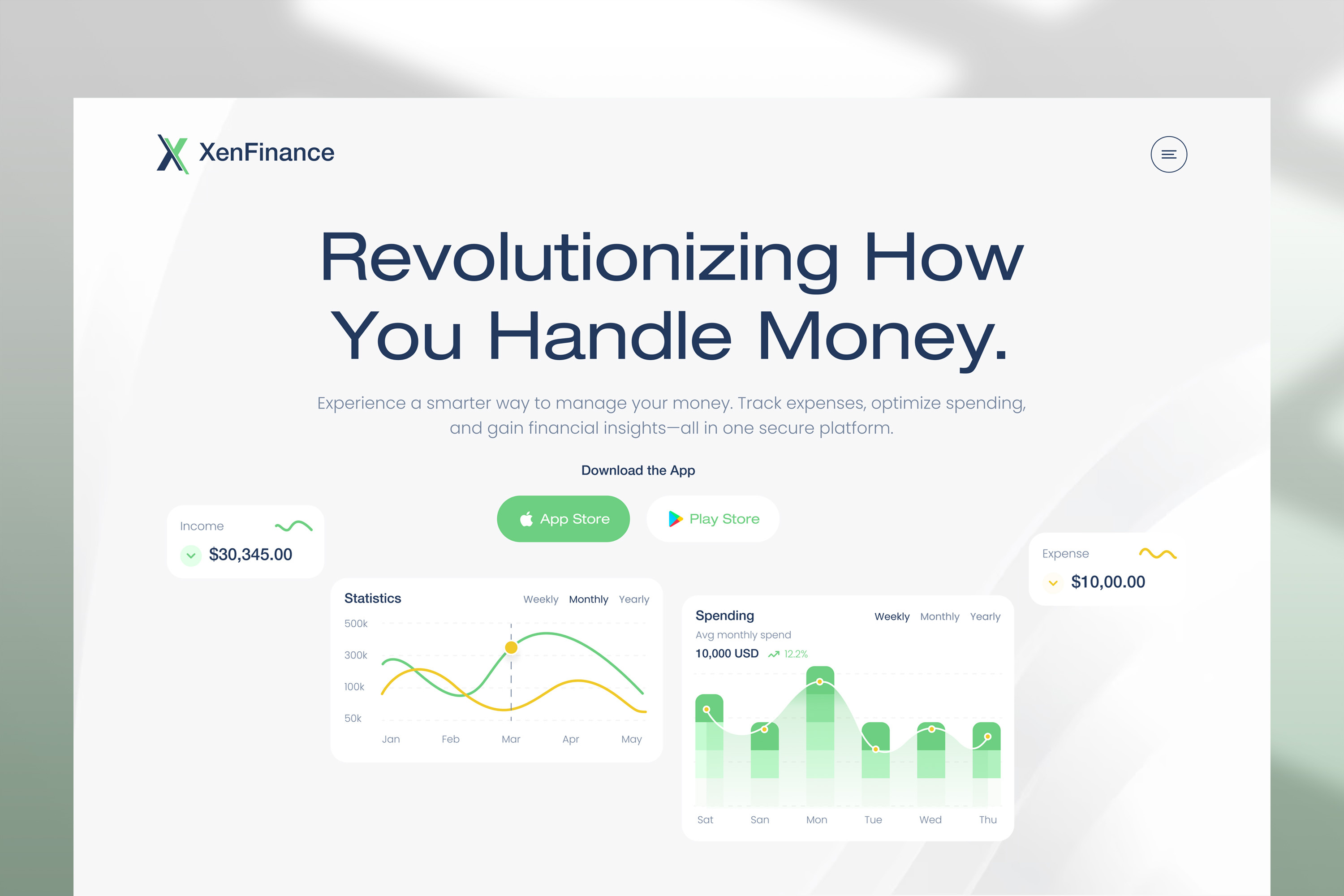 Fintech App Landing Page UI UX app ui ux finance app finance landing page fintech app fintech app website fintech landing page personalized finance app user interface user interface design wallet app