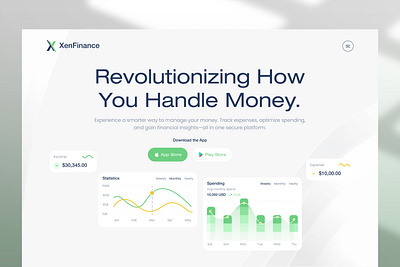 Fintech App Landing Page UI UX app ui ux finance app finance landing page fintech app fintech app website fintech landing page personalized finance app user interface user interface design wallet app