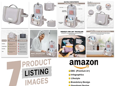 Toiletry Bag Listing Images | Amazon Listing Design a add design amazon bags branding design flyer design graphic design listing listing images toiletry bag