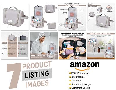 Toiletry Bag Listing Images | Amazon Listing Design a add design amazon bags branding design flyer design graphic design listing listing images toiletry bag