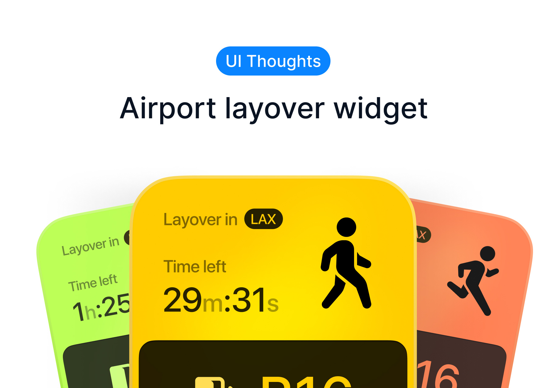 Layover Widget UI Design graphic design icons mobile ui ux ux design vector widget