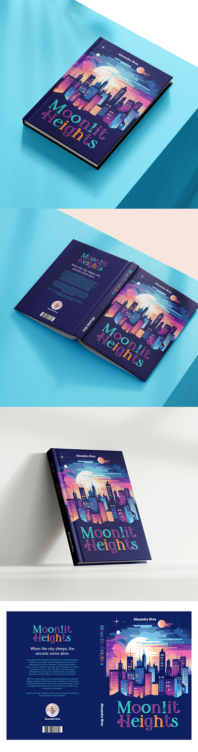 Moonlit Heights - Book Cover Design 3d animation app book bookcover bookdesign branding design graphic design graphicdesign illustration logo moonbookcover motion graphics typography ui ux vector