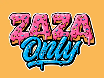 Zaza Only artwork branding food handwritting letter lettering logo merch shirt typography