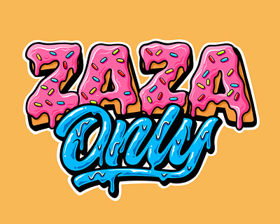 Zaza Only artwork branding food handwritting letter lettering logo merch shirt typography