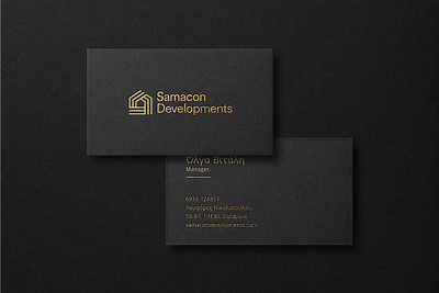 Samacon Developments Logo & Business Cards branding constraction gold graphic design house logo